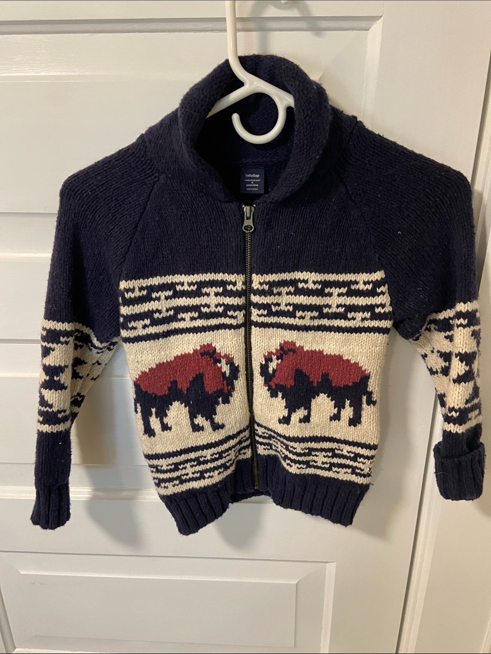 Baby Gap Buffalo zip-up cardigan
